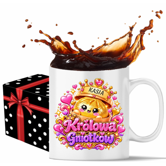 Złoty GNIOTEK Królowa Gniotków squishy Kubek Personalizowany napisem MG50